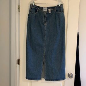 Liz Claiborne villager full length denim skirt.